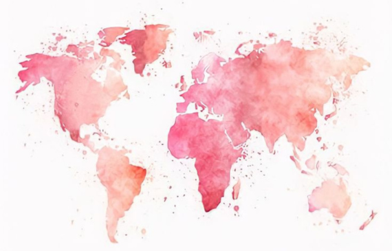 Imagen de un mapamundi haciendo alusión a que todas, estemos donde estemos del mundo tenemos las mismas 24hs