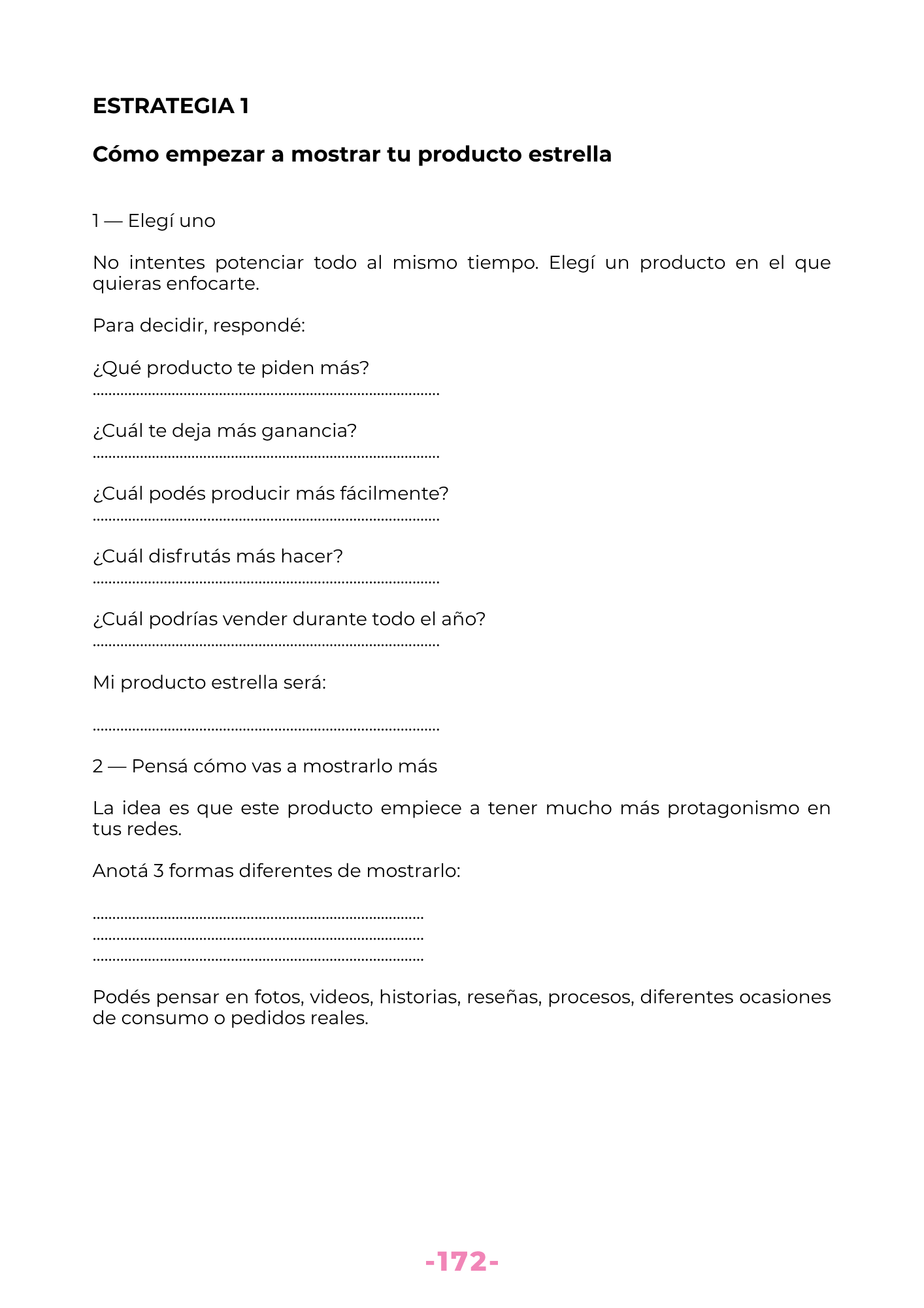 Página interior del Manual de ventas para pasteleras